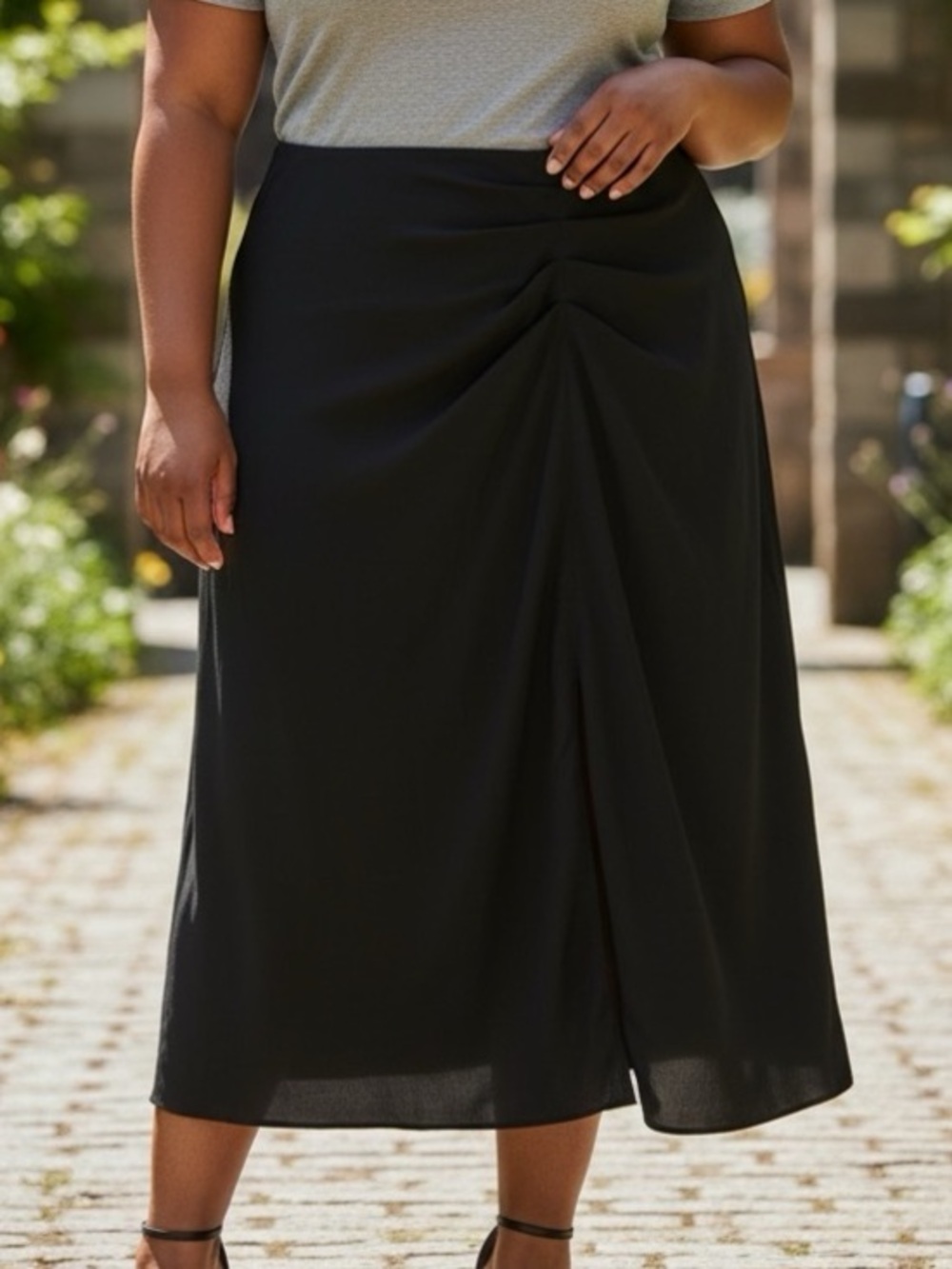 🫶🏻 Nine West Midi Skirt with Side Drape